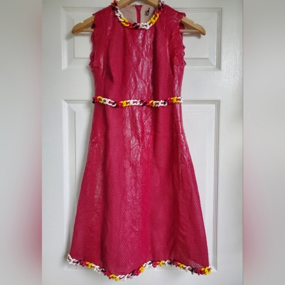 Gianni Versus Versace Pink Sleeveless Dress Size IT 38/ XS w Chain Detail - Picture 2 of 15